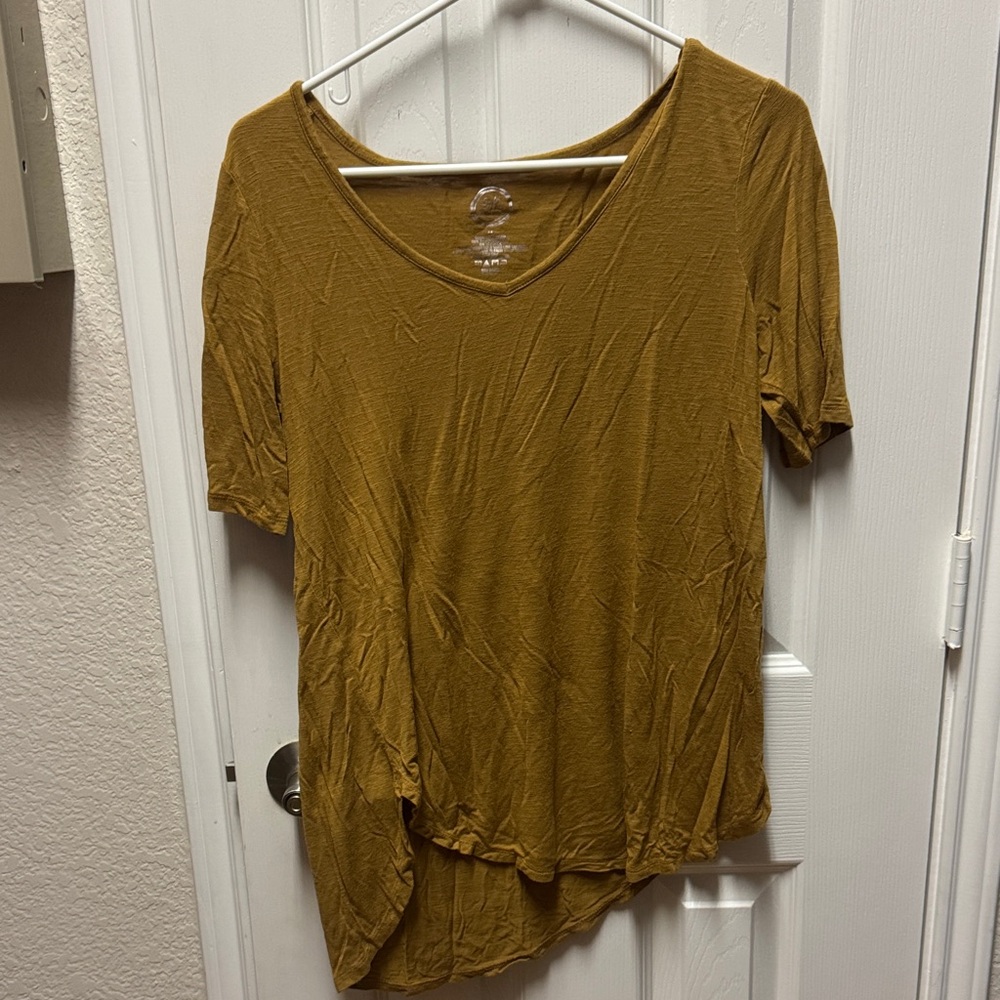 Mustard V-Neck Women's Top